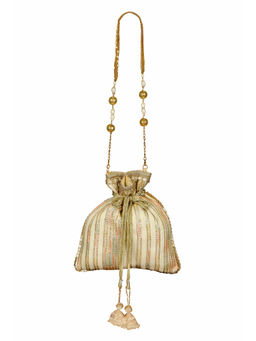 Fuchsia by Aashka Mehta - Multi Stripes Potli Bag