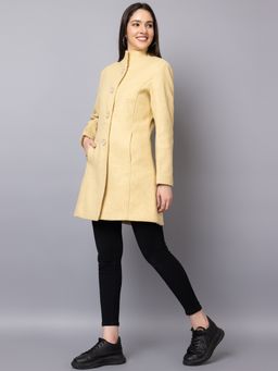 DLANXA - Women Winter Wear Stylish Yellow Coat