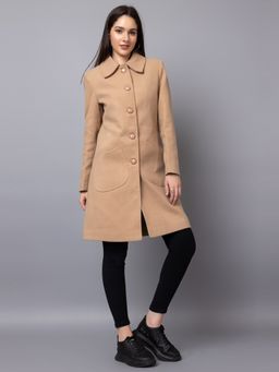 DLANXA - Women Winter Wear Stylish Brown Overcoat