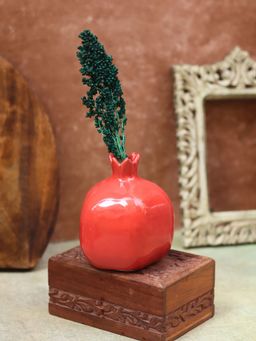 WEAVING HOMES - Anar Vase - Red Home Decor Item, Decorative Vase