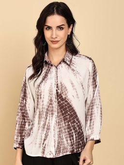 Maaesa - Women Casual Full Sleeves Relaxed Fit Brown Shirt