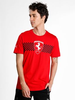 Puma - Ferrari Race Checkered Flag Mens Red T-shirt