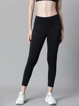 Athlisis - Women Black Solid E-Dry Training Tights