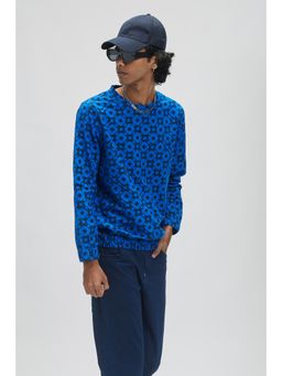 TERRA LUNA - Bestla Mega Moon Bloom Cosmic Blue Sweatshirt