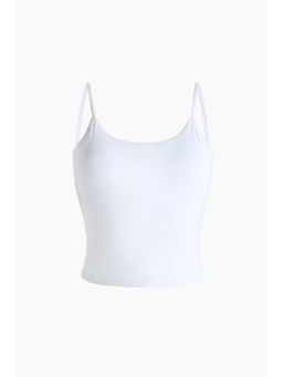 H&M - Women White Integral-Bra Sports Strappy Top With Softmove