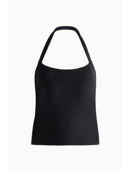 H&M - Women Black Halterneck Sports Vest Top With Softmove