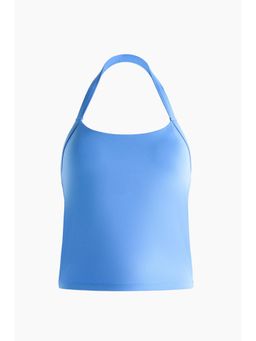 H&M - Women Blue Halterneck Sports Vest Top With Softmove