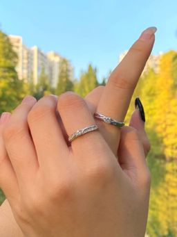 Palmonas - 925 Sterling Silver Solitaire Band Couple Rings