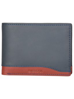 Sassora - Blue Premium Leather RFID Enabled Blue Wallet (L)