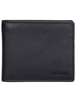 Sassora - Black Genuine Leather Unisex Wallet (M)