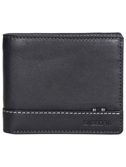 Sassora - Black Pure Leather Unisex Wallet (M)