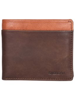 Sassora - Brown 100% Pure Leather Mens RFID Wallet