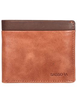 Sassora - Tan 100% Pure Leather Mens RFID Wallet