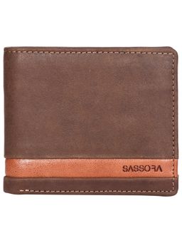 Sassora - Brown Men Premium Leather Bi Fold RFID Wallet