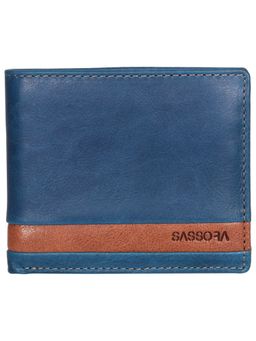 Sassora - Navy Blue Men Premium Leather Bi Fold RFID Wallet