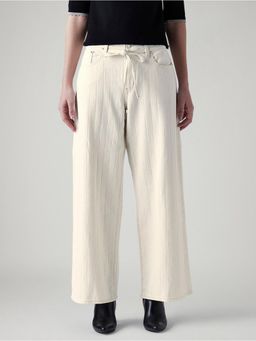 Levi's - Cream Solid/Plain Mid Waist Jeans