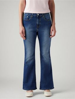 Levi's - Blue Solid/Plain High Waist Jeans