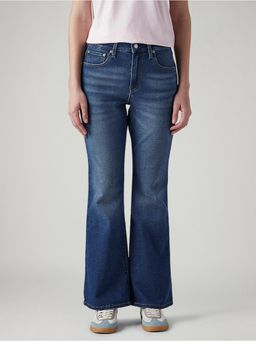 Levi's - Blue Solid/Plain High Waist Jeans