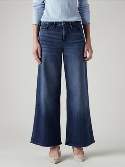 Levi's - Blue Solid/Plain Mid Waist Jeans