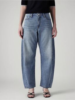 Levi's - Blue Solid/Plain Mid Waist Jeans