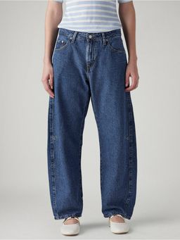 Levi's - Blue Solid/Plain Mid Waist Jeans