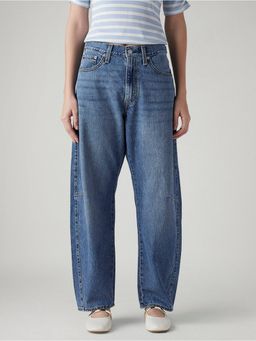 Levi's - Blue Solid/Plain Mid Waist Jeans