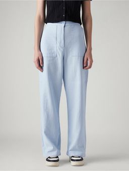 Levi's - Blue Solid/Plain High Waist Pant