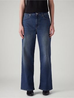 Levi's - Blue Solid/Plain High Waist Jeans