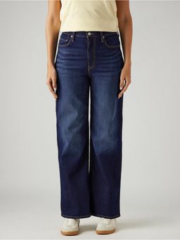 Levi's - Blue Solid/Plain High Waist Jeans