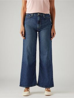 Levi's - Blue Solid/Plain High Waist Jeans