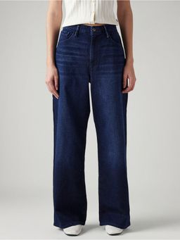 Levi's - Blue Solid/Plain High Waist Jeans