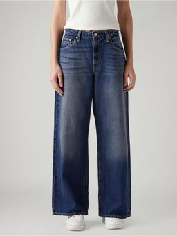 Levi's - Blue Solid/Plain High Waist Jeans