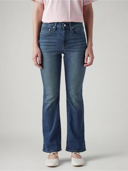 Levi's - Blue Solid/Plain High Waist Jeans