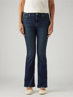 Levi's - Blue Solid/Plain High Waist Jeans