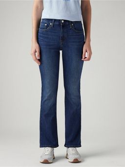 Levi's - Blue Solid/Plain High Waist Jeans