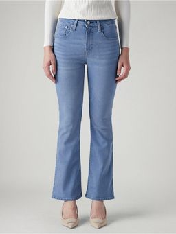 Levi's - Blue Solid/Plain High Waist Jeans