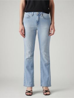 Levi's - Blue Solid/Plain High Waist Jeans
