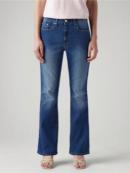 Levi's - Blue Solid/Plain High Waist Jeans