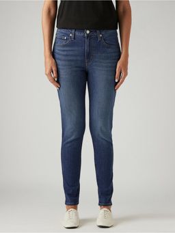 Levi's - Blue Solid/Plain High Waist Jeans