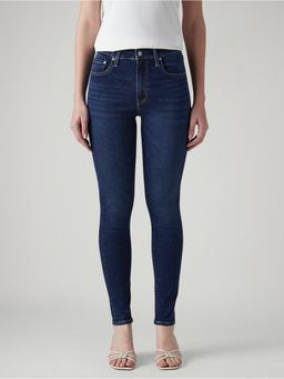 Levi's - Blue Solid/Plain High Waist Jeans