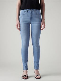 Levi's - Blue Solid/Plain High Waist Jeans