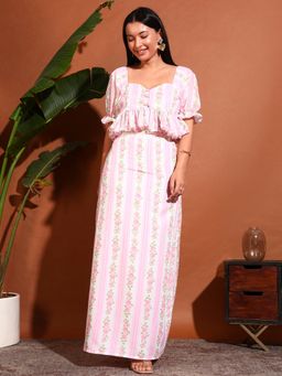 SUGERCANDY - Pink Floral High Waist Co-ord Set