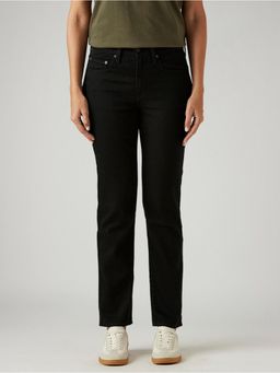 Levi's - Black Solid/Plain High Waist Jeans