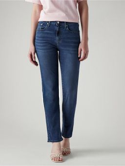 Levi's - Blue Solid/Plain High Waist Jeans