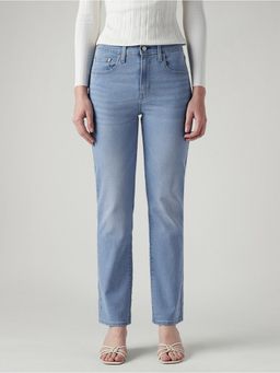 Levi's - Blue Solid/Plain High Waist Jeans