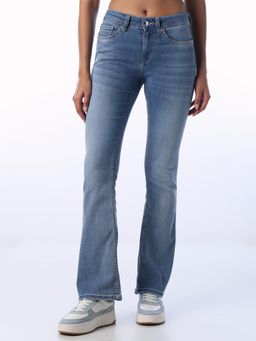 ONLY - Blue Solid/Plain High Waist Jeans