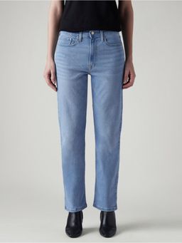 Levi's - Blue Solid/Plain Mid Waist Jeans