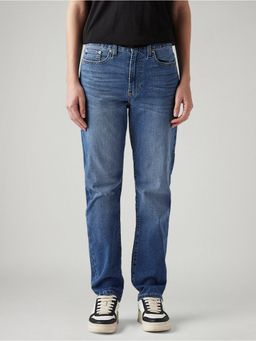 Levi's - Blue Solid/Plain High Waist Jeans