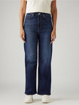 Levi's - Blue Solid/Plain High Waist Jeans