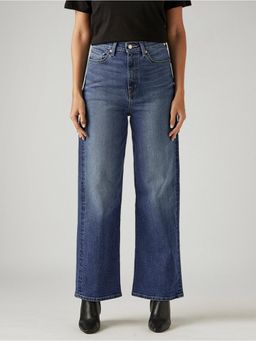 Levi's - Blue Solid/Plain High Waist Jeans